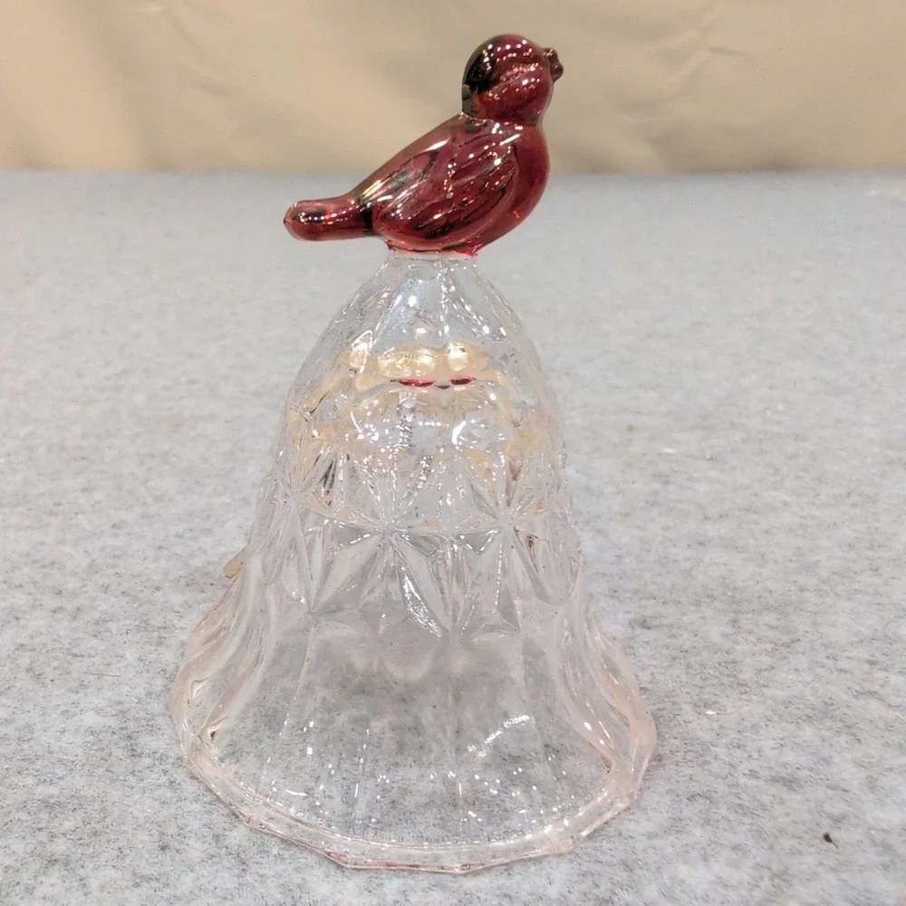 Amaris by Nachtmann Crystal Dinner Bell Ruby Red Bird Topper Germany Glass - Picture 1 of 6